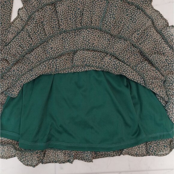 &Merci Ruffle Neck Long Sleeve Pocket Dress All Over Print Sz M - Picture 8 of 15